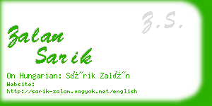 zalan sarik business card